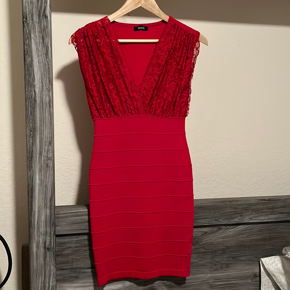 Xoxo red lace cocktail dress